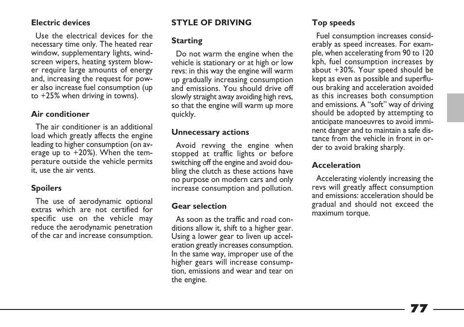 FIAT Barchetta User Manual | Page 78 / 170