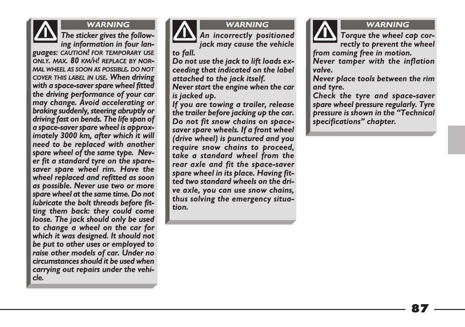 FIAT Barchetta User Manual | Page 88 / 170