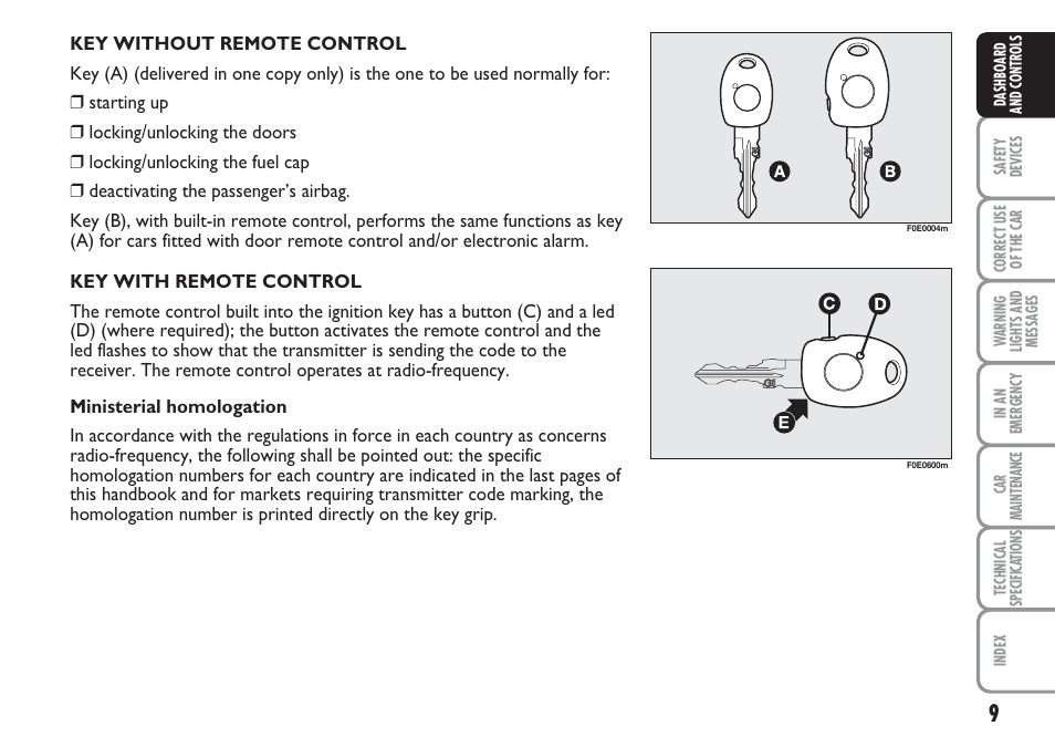 FIAT Multipla User Manual | Page 10 / 266