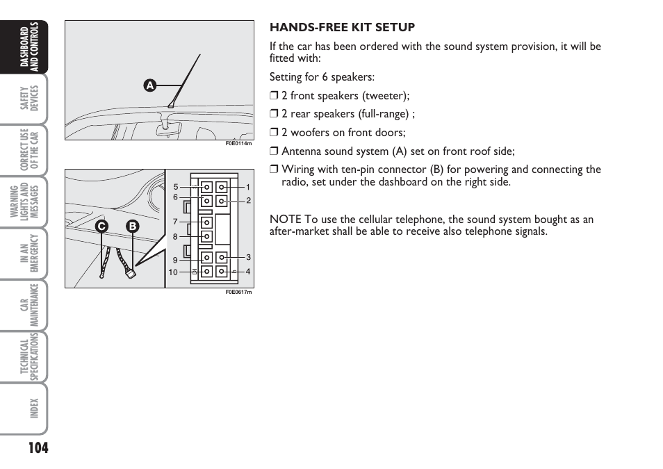 FIAT Multipla User Manual | Page 105 / 266