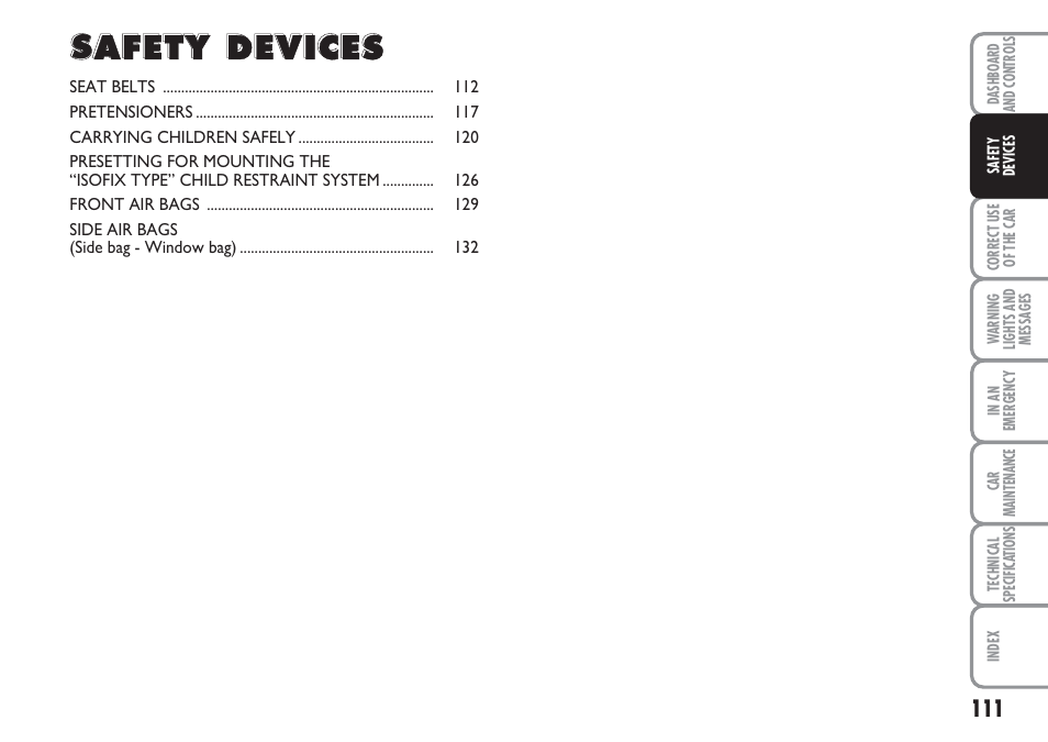 FIAT Multipla User Manual | Page 112 / 266