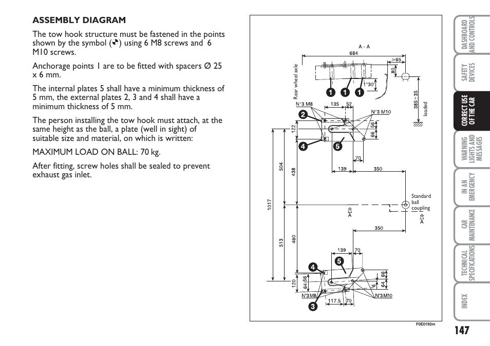 FIAT Multipla User Manual | Page 148 / 266