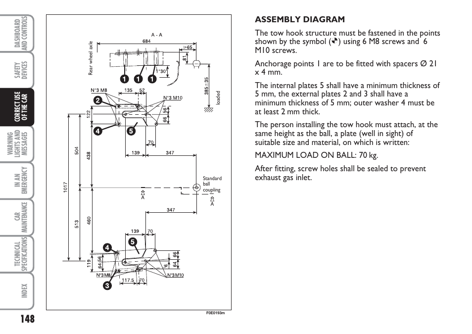 FIAT Multipla User Manual | Page 149 / 266