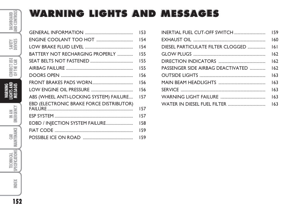 FIAT Multipla User Manual | Page 153 / 266