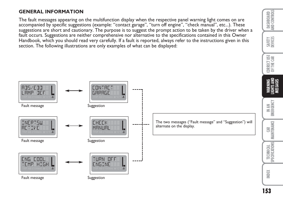 FIAT Multipla User Manual | Page 154 / 266