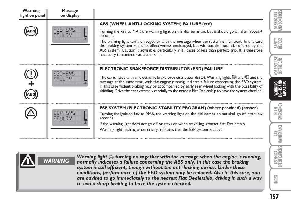 FIAT Multipla User Manual | Page 158 / 266