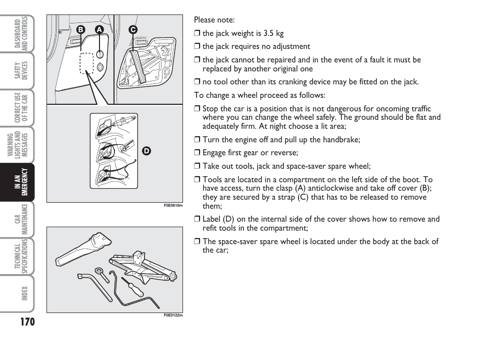 FIAT Multipla User Manual | Page 171 / 266