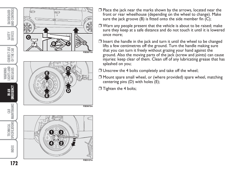 FIAT Multipla User Manual | Page 173 / 266