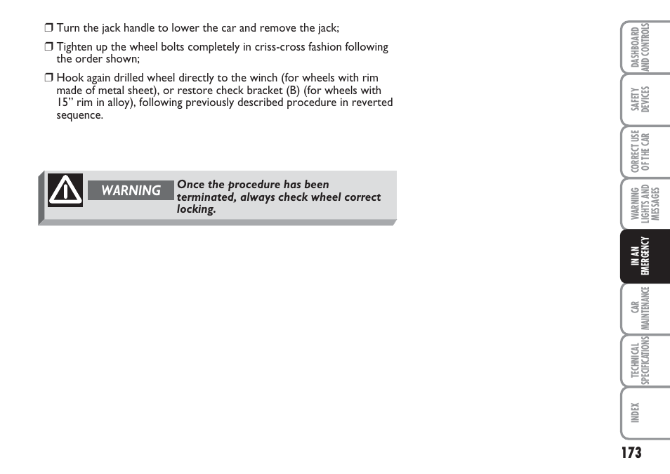 Warning | FIAT Multipla User Manual | Page 174 / 266