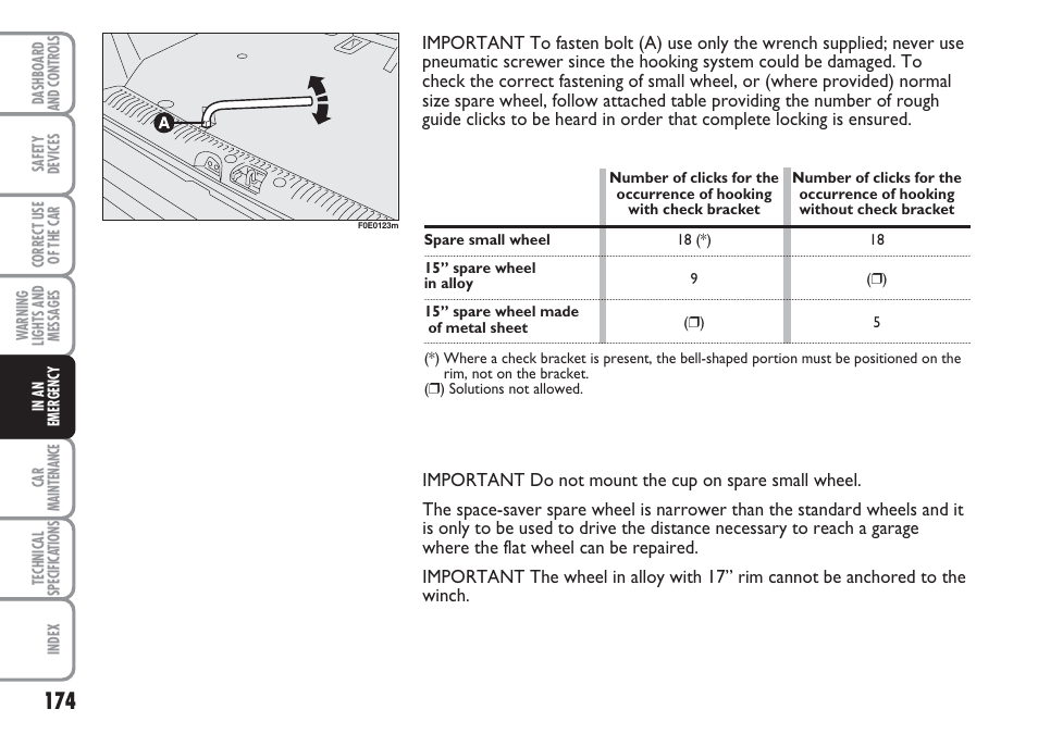 FIAT Multipla User Manual | Page 175 / 266