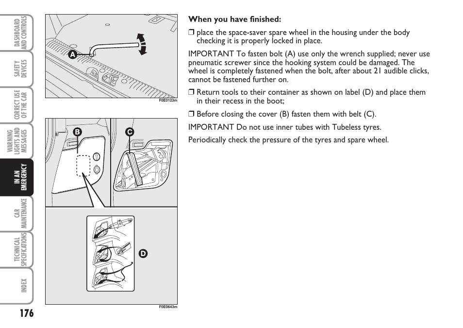 FIAT Multipla User Manual | Page 177 / 266