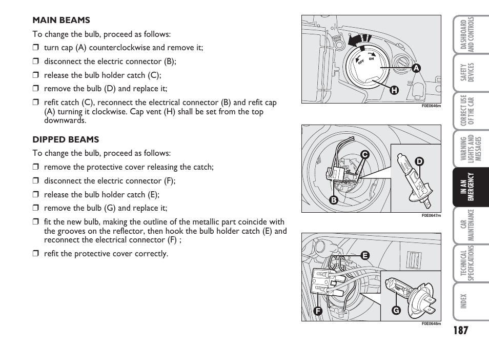 FIAT Multipla User Manual | Page 188 / 266