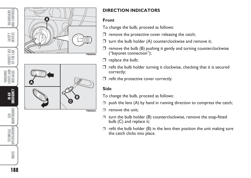 FIAT Multipla User Manual | Page 189 / 266