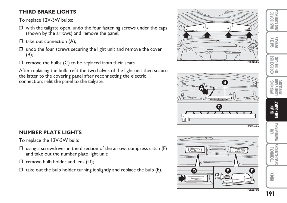 FIAT Multipla User Manual | Page 192 / 266