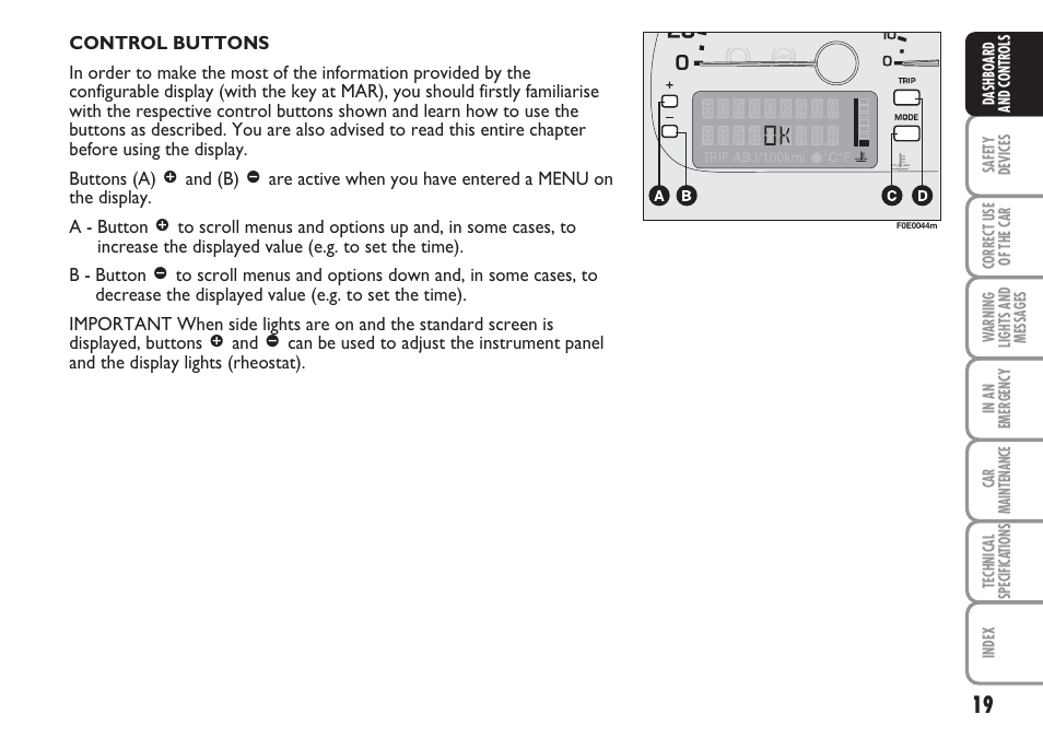 FIAT Multipla User Manual | Page 20 / 266