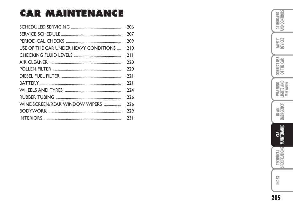 FIAT Multipla User Manual | Page 206 / 266