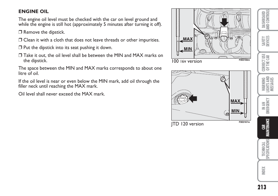 FIAT Multipla User Manual | Page 214 / 266