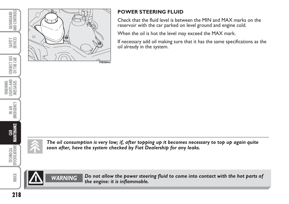 Warning | FIAT Multipla User Manual | Page 219 / 266