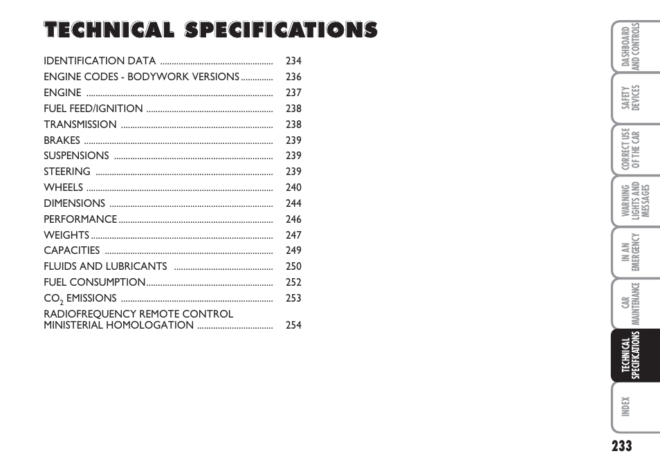 FIAT Multipla User Manual | Page 234 / 266