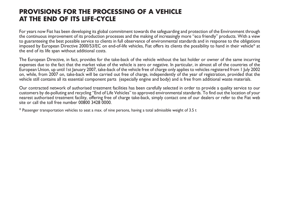 FIAT Multipla User Manual | Page 262 / 266