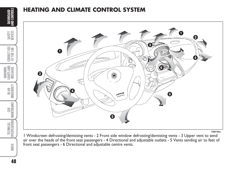 Heating and climate control system | FIAT Multipla User Manual | Page 49 / 266