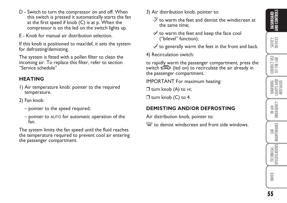 FIAT Multipla User Manual | Page 56 / 266