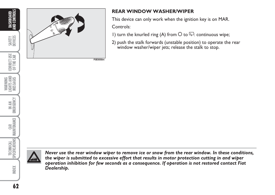 FIAT Multipla User Manual | Page 63 / 266