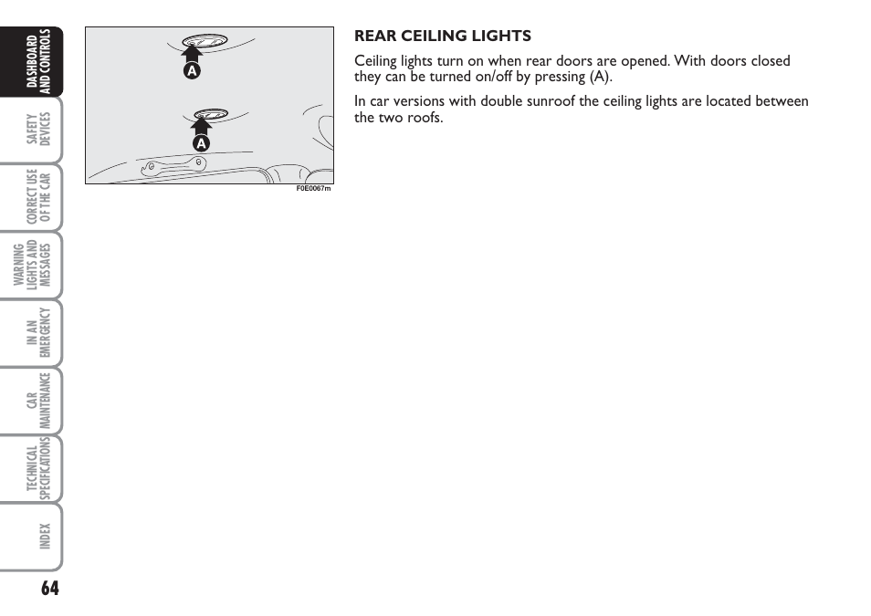 FIAT Multipla User Manual | Page 65 / 266