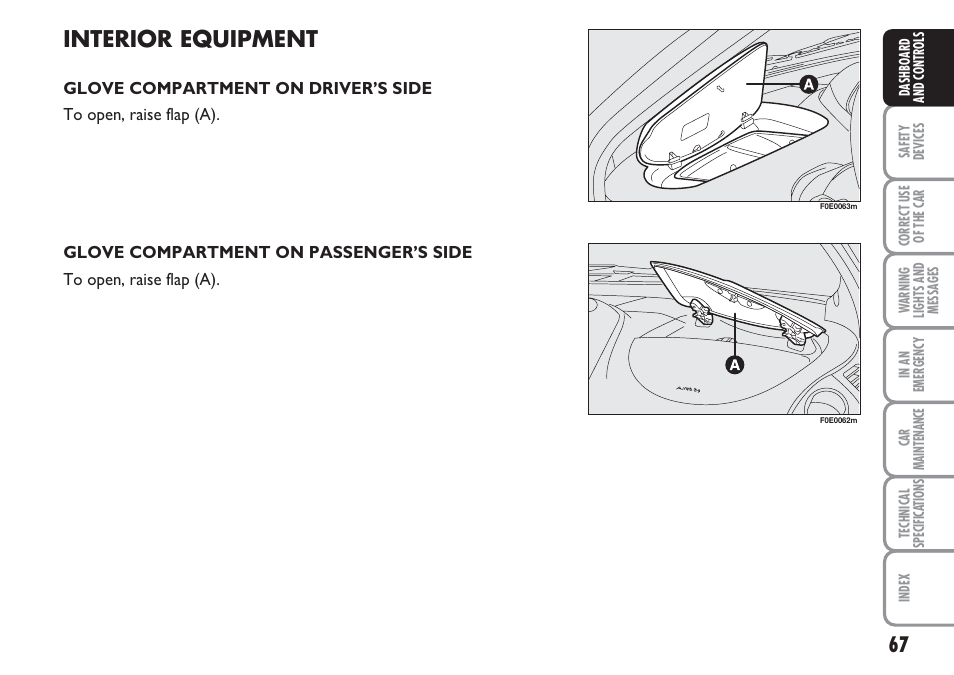 Interior equipment | FIAT Multipla User Manual | Page 68 / 266