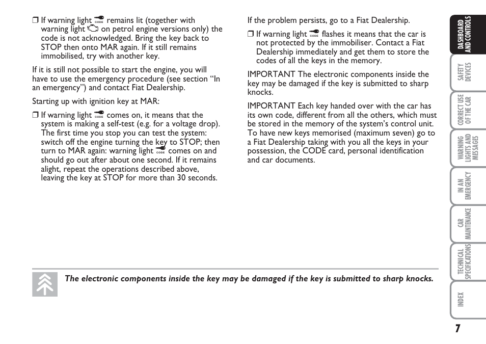 FIAT Multipla User Manual | Page 8 / 266