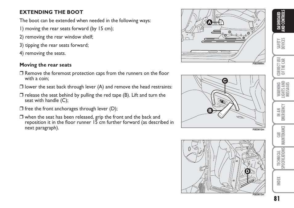 FIAT Multipla User Manual | Page 82 / 266