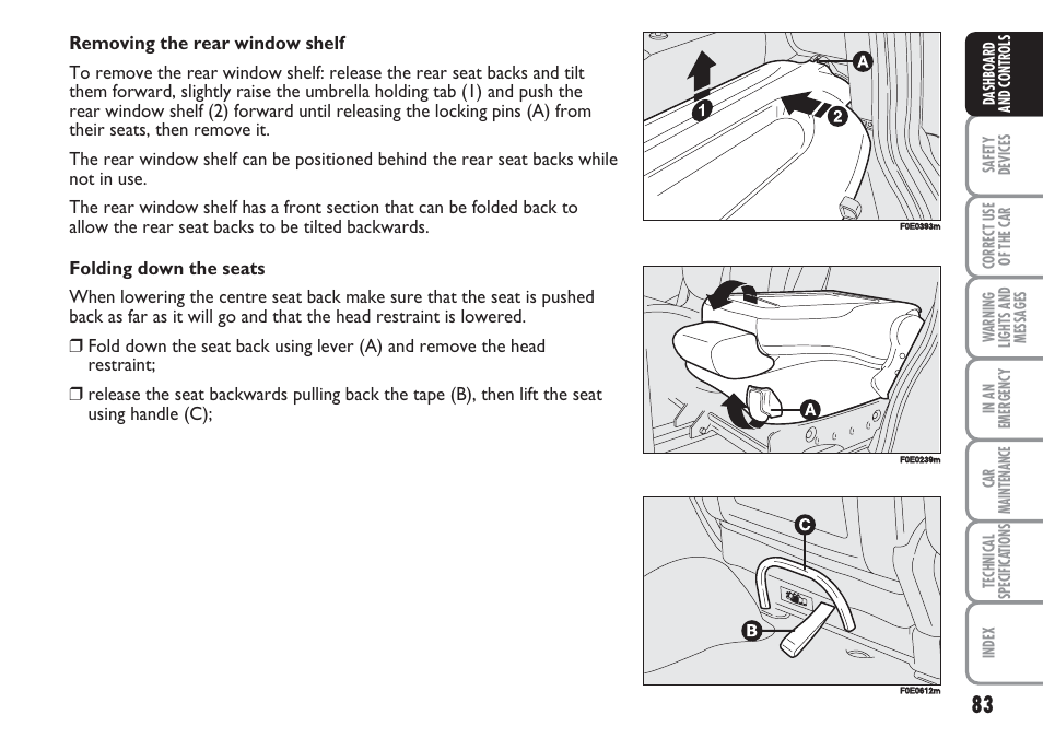 FIAT Multipla User Manual | Page 84 / 266