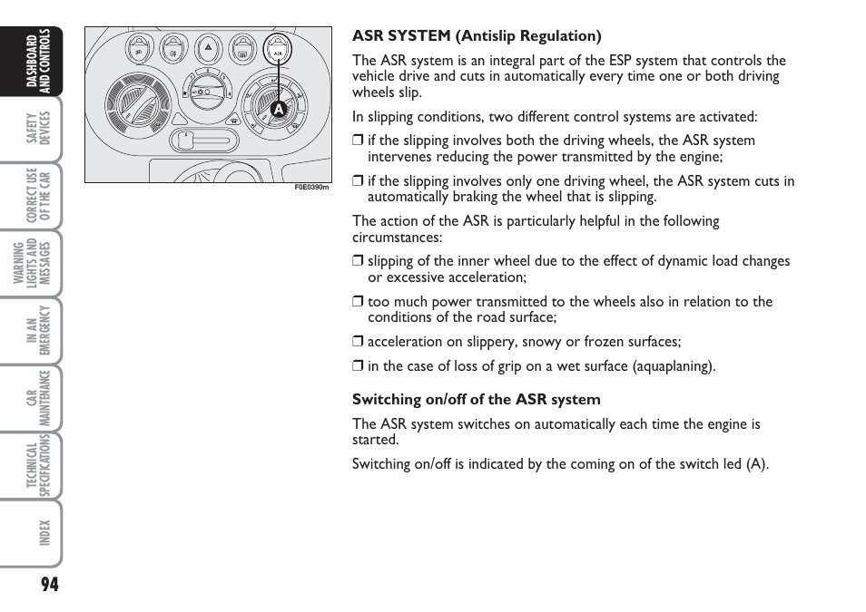 FIAT Multipla User Manual | Page 95 / 266