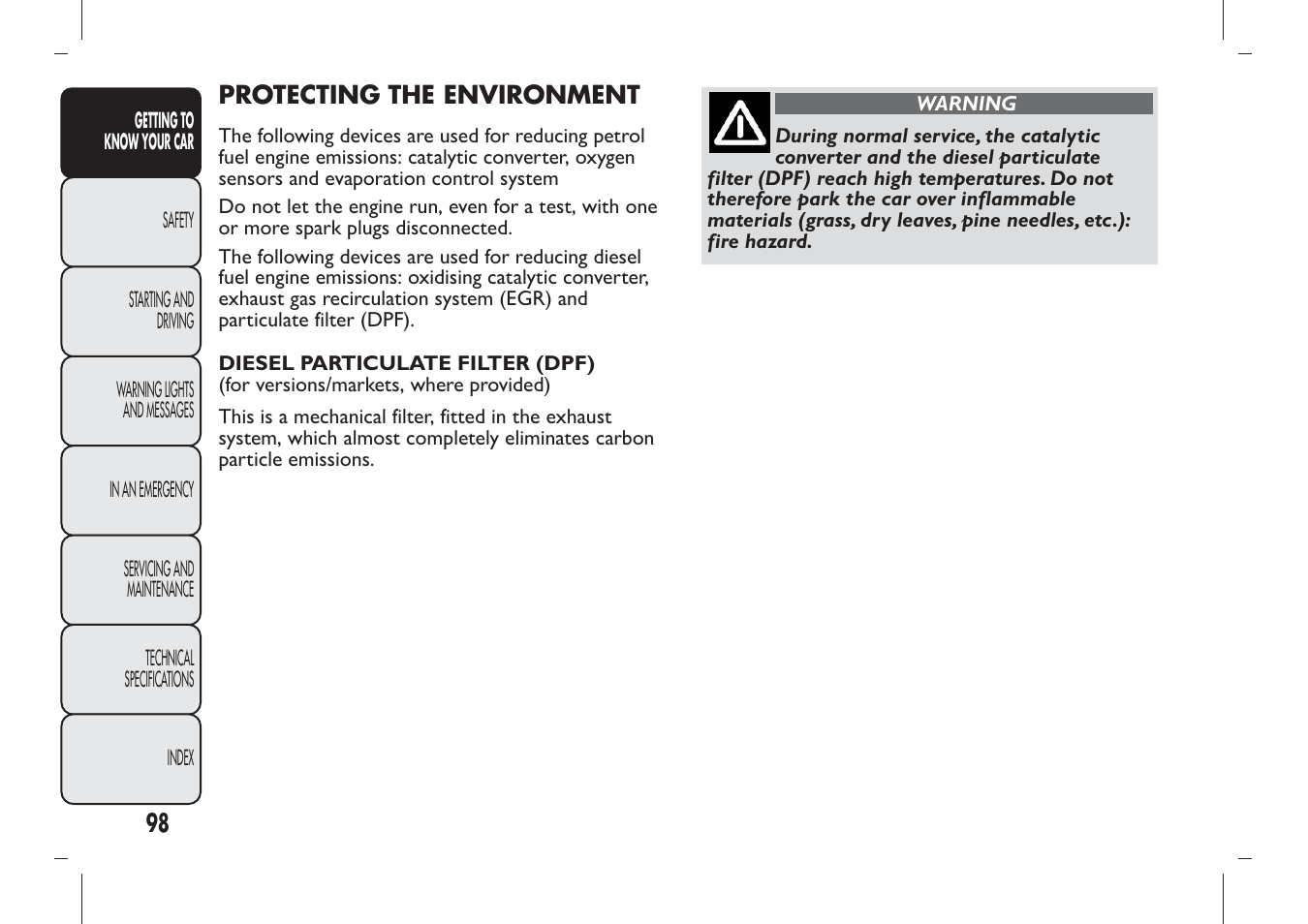 FIAT Panda User Manual | Page 102 / 284