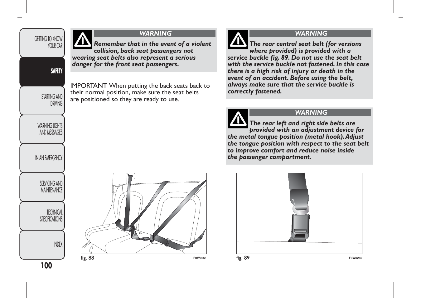 FIAT Panda User Manual | Page 104 / 284