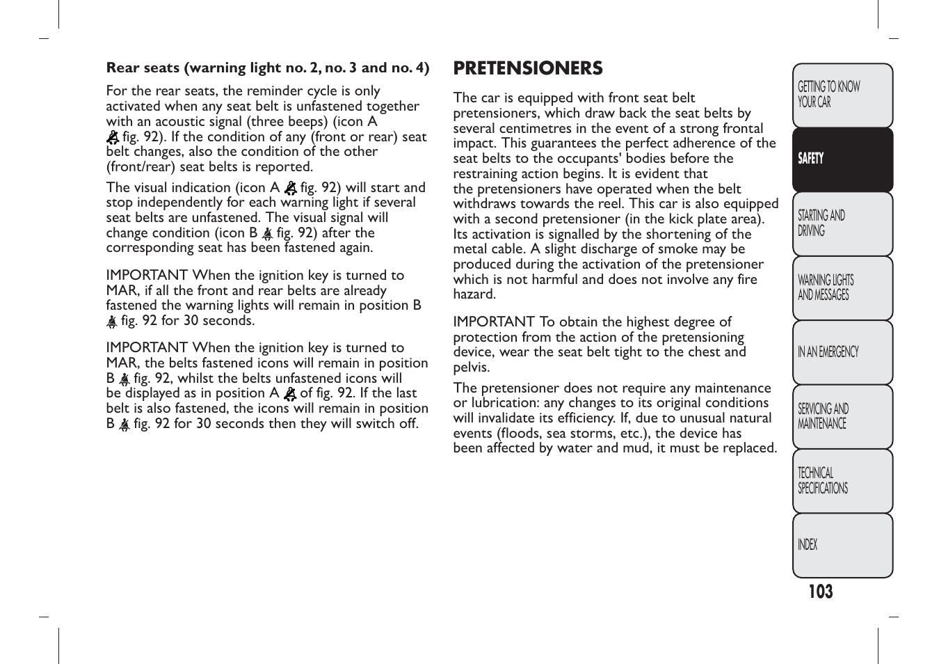 FIAT Panda User Manual | Page 107 / 284