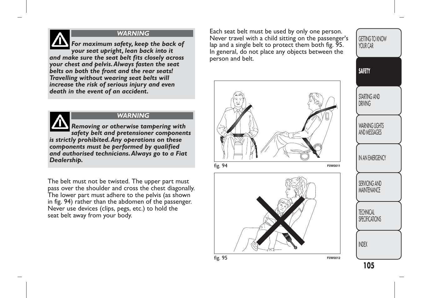 FIAT Panda User Manual | Page 109 / 284