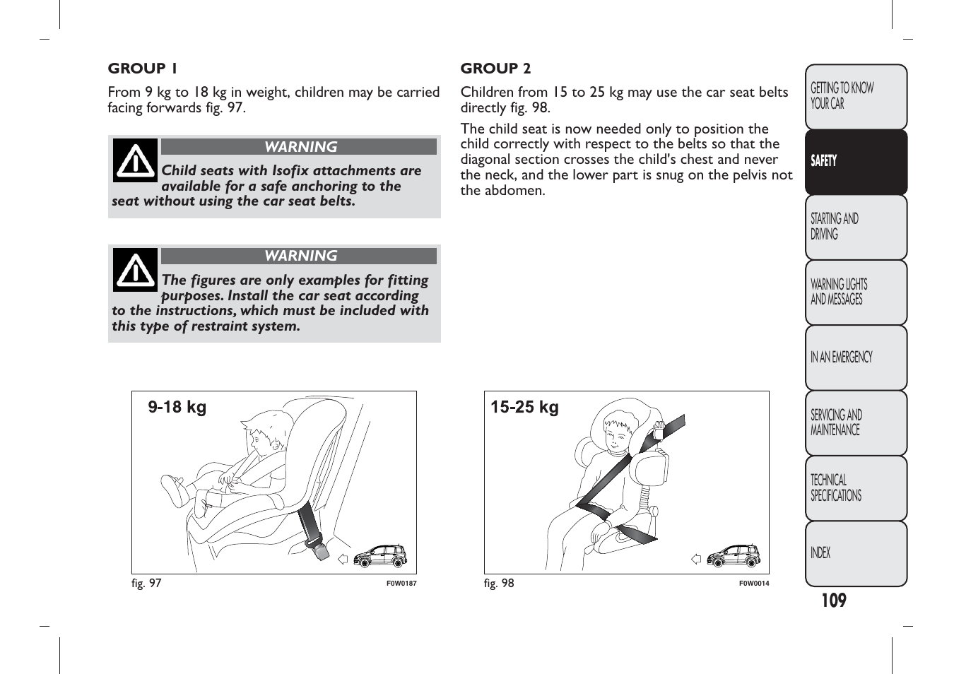 FIAT Panda User Manual | Page 113 / 284