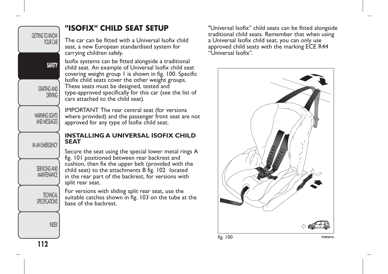 FIAT Panda User Manual | Page 116 / 284