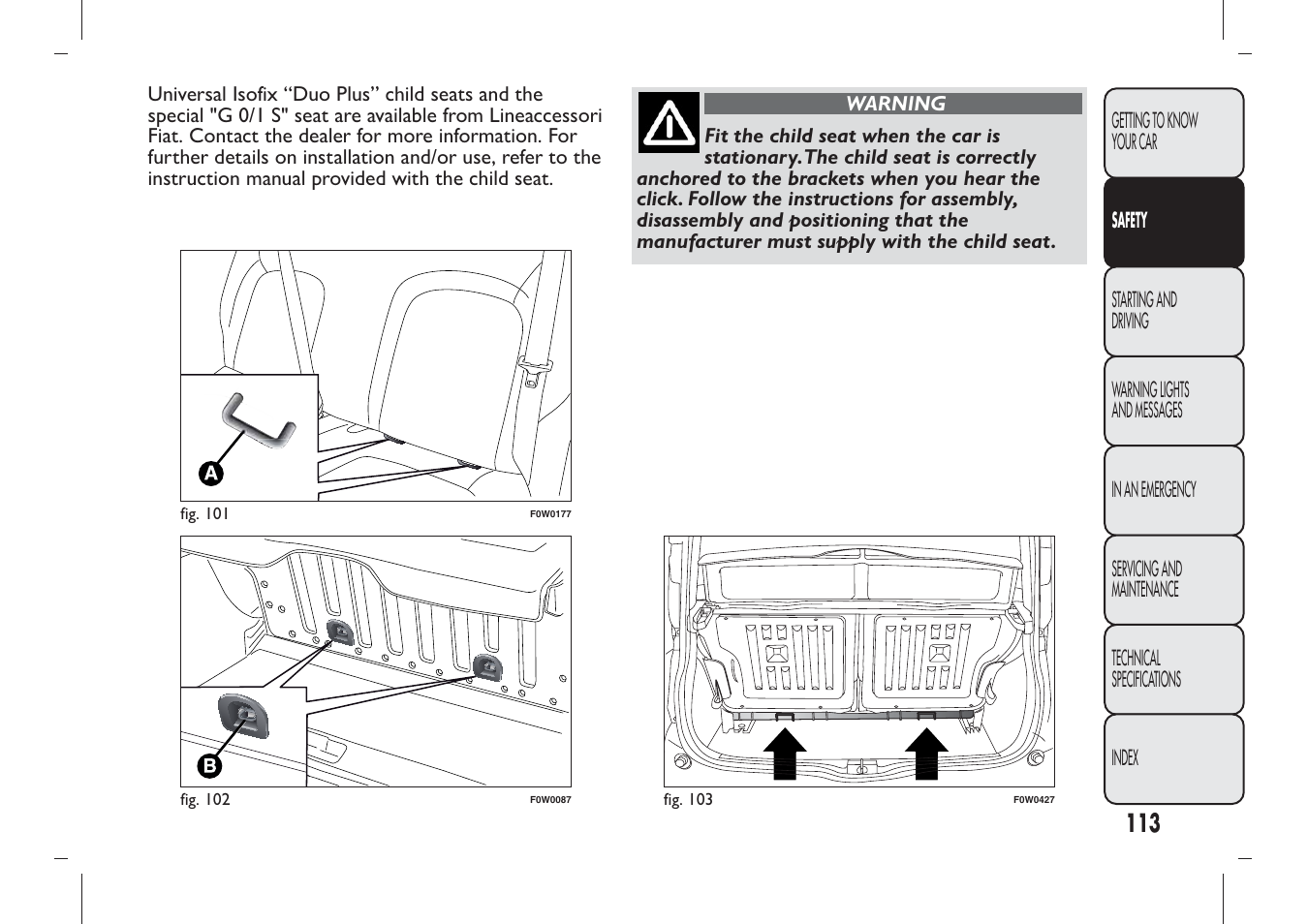 FIAT Panda User Manual | Page 117 / 284