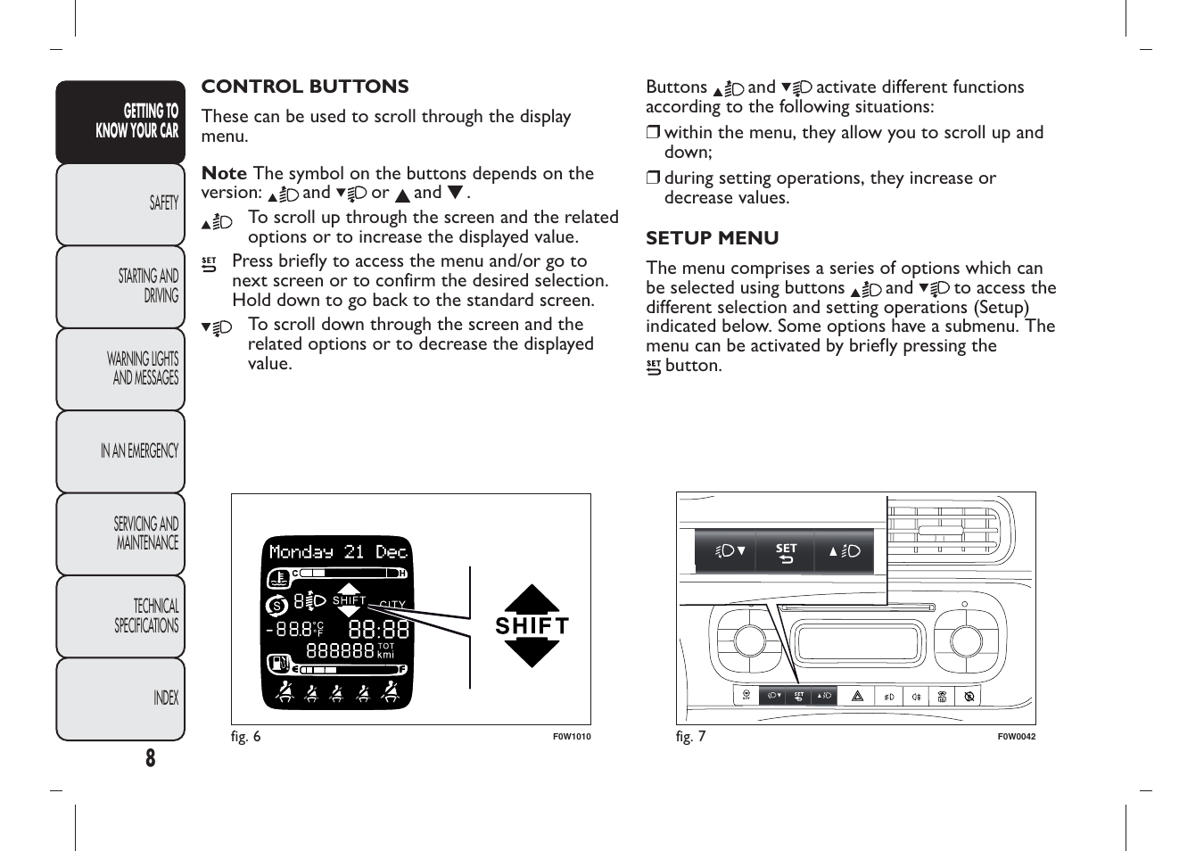 FIAT Panda User Manual | Page 12 / 284