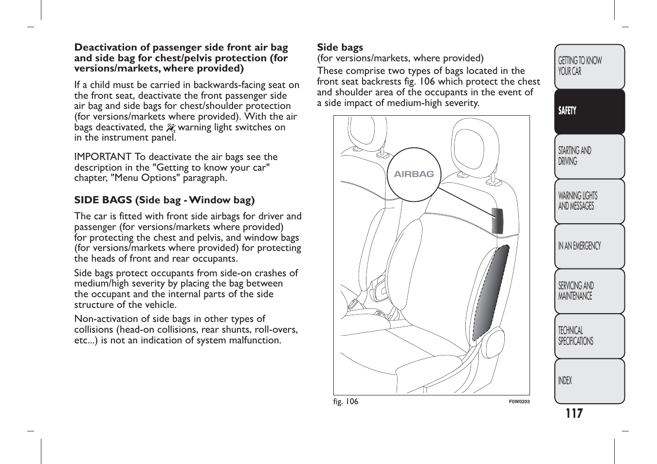 FIAT Panda User Manual | Page 121 / 284