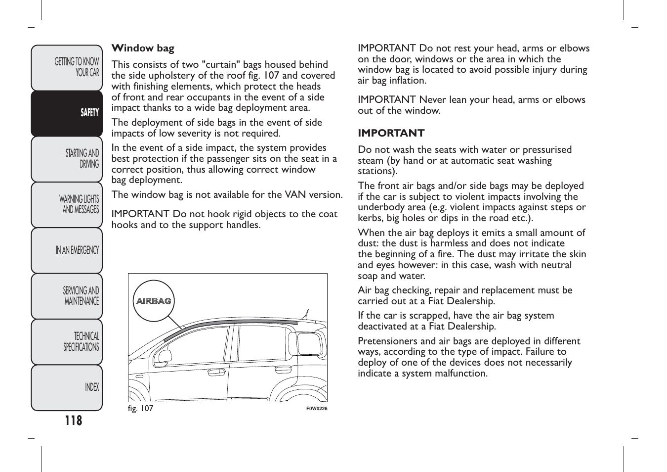 FIAT Panda User Manual | Page 122 / 284