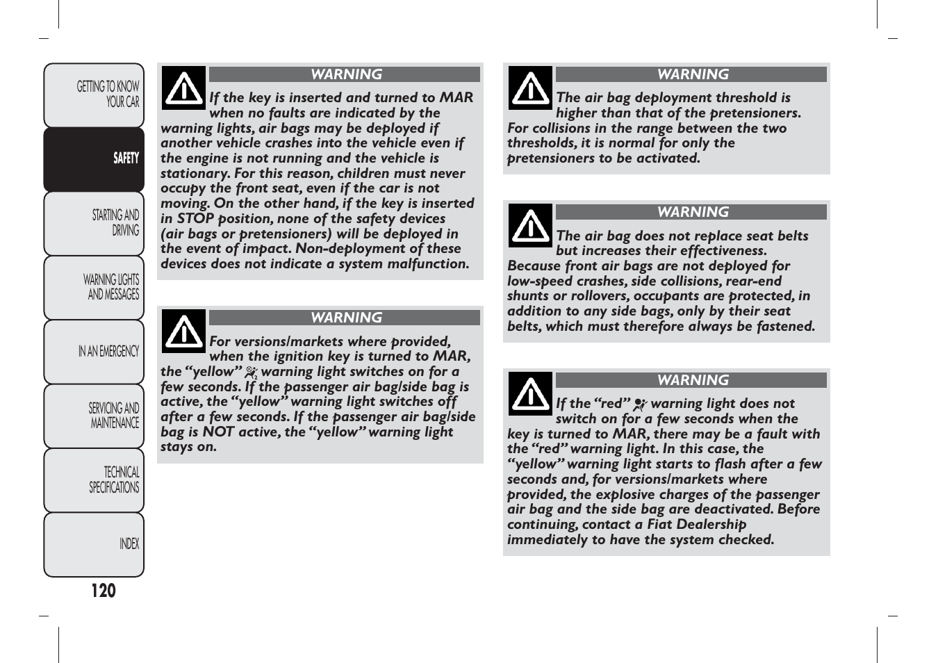 FIAT Panda User Manual | Page 124 / 284