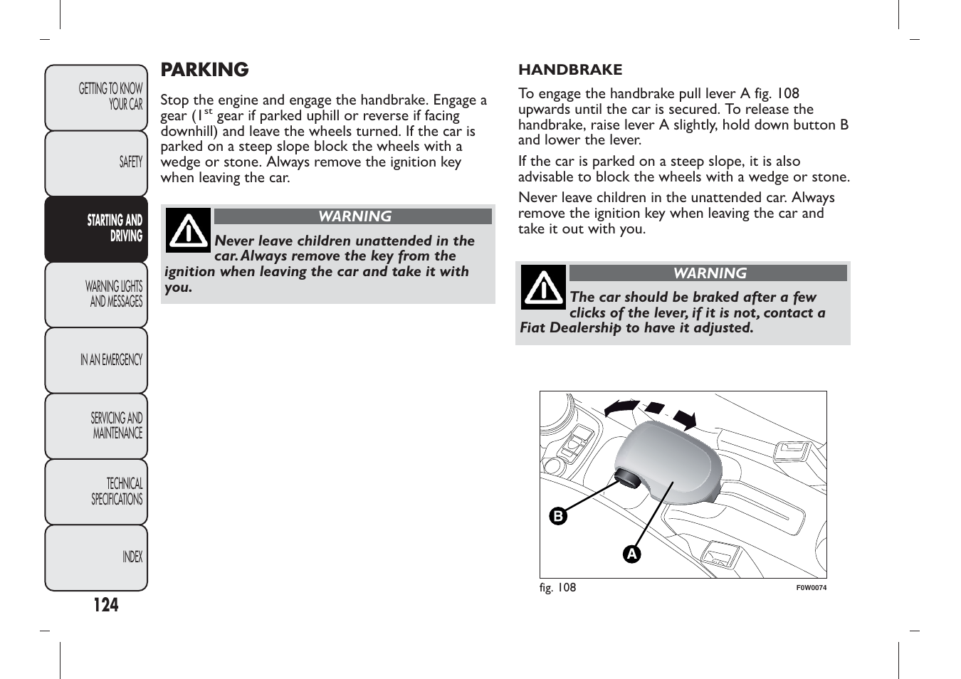 FIAT Panda User Manual | Page 128 / 284