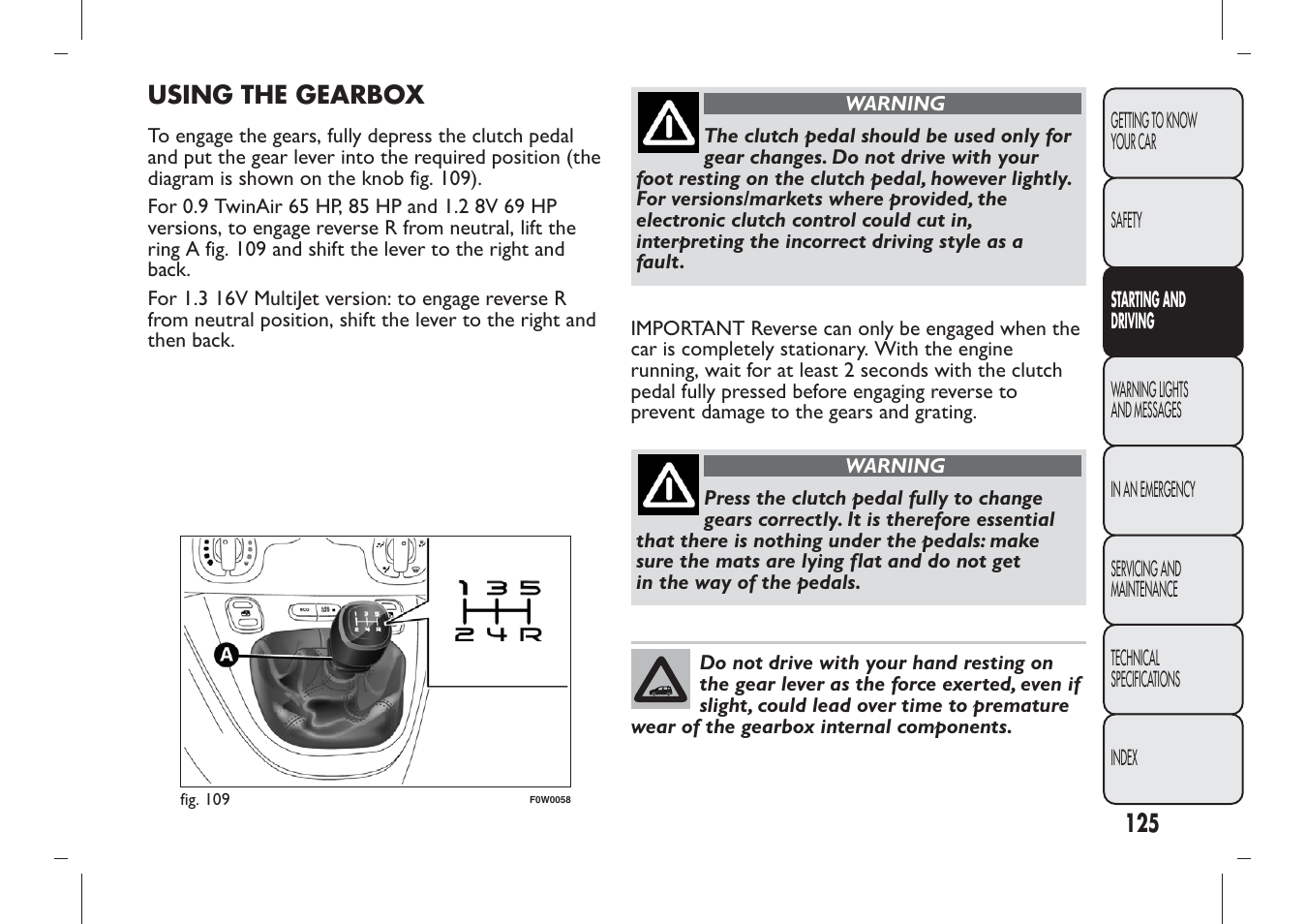 FIAT Panda User Manual | Page 129 / 284