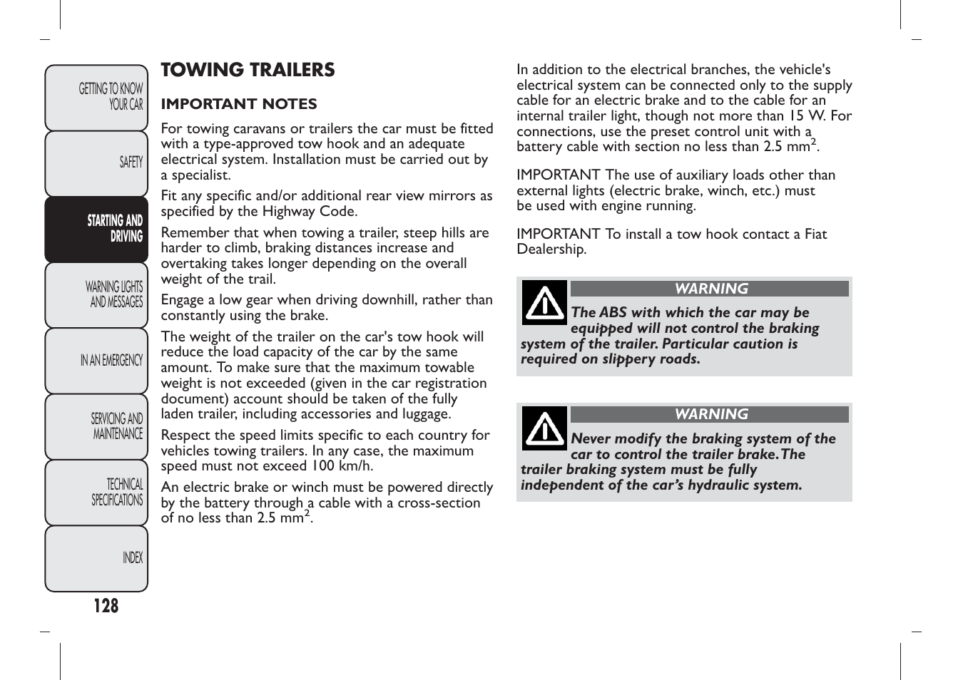 FIAT Panda User Manual | Page 132 / 284