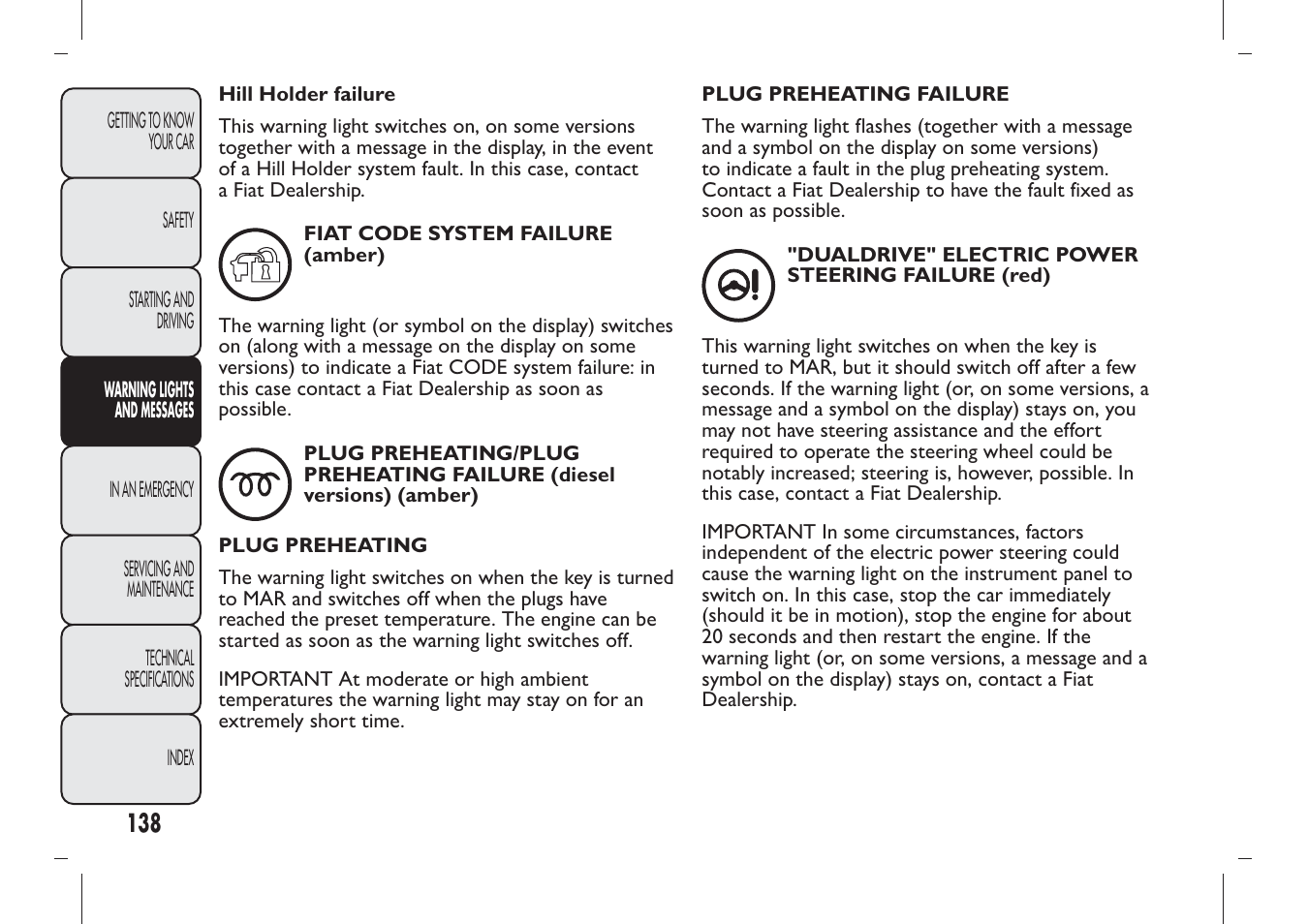 FIAT Panda User Manual | Page 142 / 284