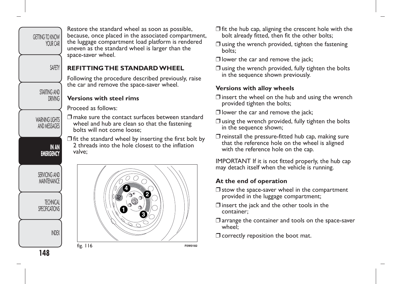 FIAT Panda User Manual | Page 152 / 284