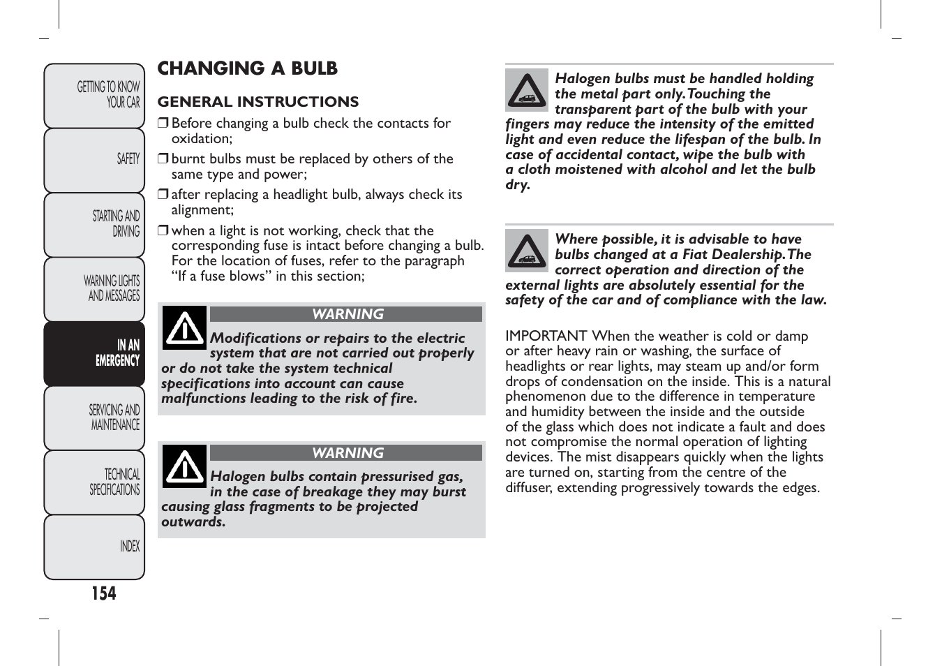 FIAT Panda User Manual | Page 158 / 284